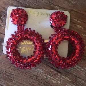 Red earrings clips